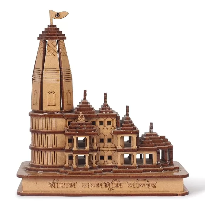 Shri Ram Mandir Ayodhya , 3d Wooden Model  6 Inch Without Light Machine Yantra